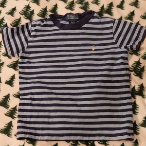 Polo by Ralph Lauren Kids Navy and Light Blue Striped Tee